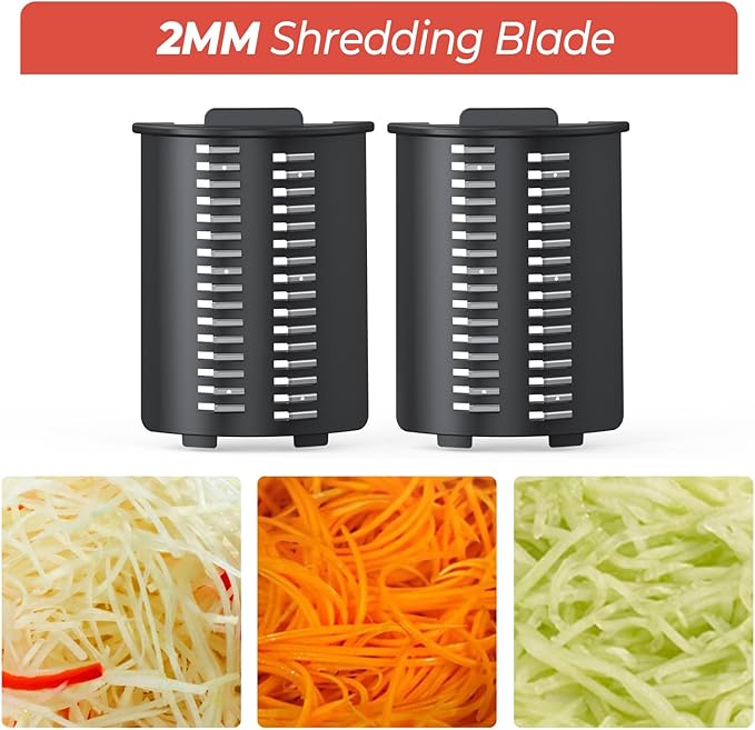 Electric Cheese Grater Attachments, 2 MM Shredding Blade, Soft And Fluffy, Uniform Thickness Shortens Cooking Time (1 Pair)