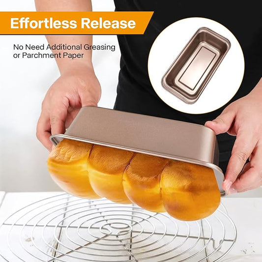 Spmarkt 2pack Loaf Pan, 10inch Banana Bread Pan, Non-Stick Banana Bread Pan, Stackable Bread Pans for Homemade Bread, 10x5inch Small Bread Pans for Baking