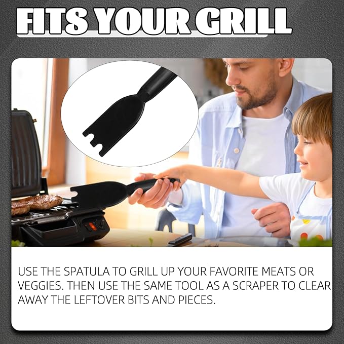 TonGass Grill Scraper for George Foreman Indoor Grills & Most Other Indoor Grills with Grooves, Heat-Resistant Grill Spatula