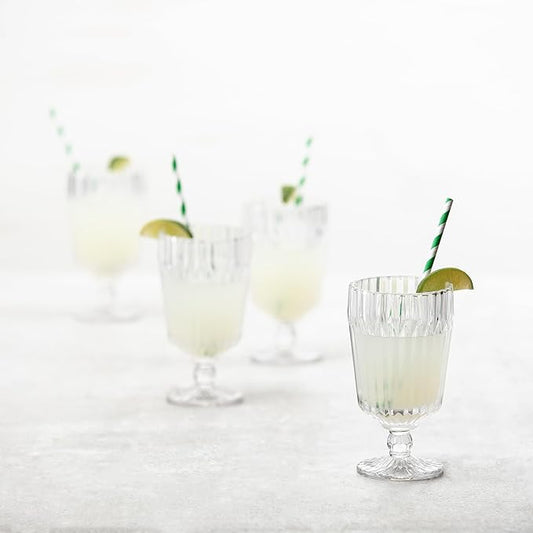 Fortessa Archie Glass Drinkware, Goblet Glass (Set of 6), 14.2 Ounce, Clear
