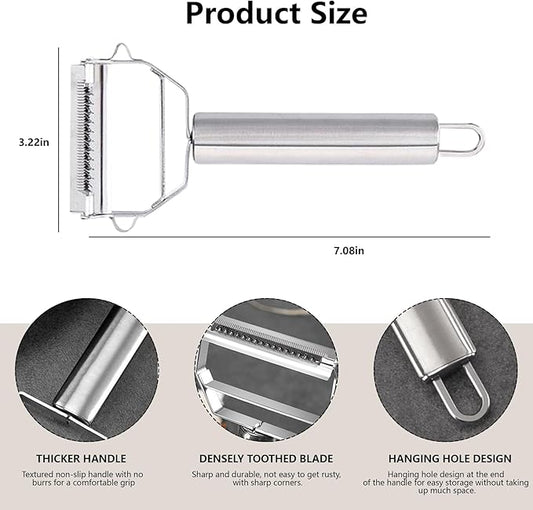 ReNext Multifunction Stainless Steel Julienne Peeler Vegetable Peeler Double Planing Grater Kitchen Accessories Cooking Tools