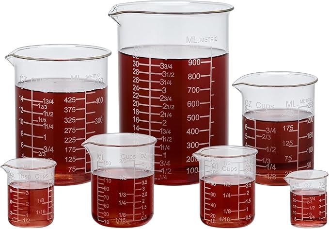 Ackers Etching Scale Measuring Glass V-Shaped Spout Made of High Borosilicate Glass Measuring for Kitchen or Restaurant, Easy to Read,30ML (1 Oz) 丨(2 Pack)