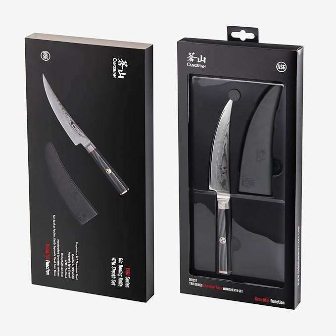 Cangshan YARI Series 6-inch Boning Knife with Sheath, X-7 Damascus Steel, 501257