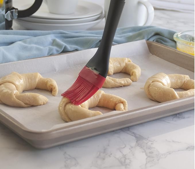 GoodCook Touch Silicone Basting Brush with Non-Slip Handle, Red/Black