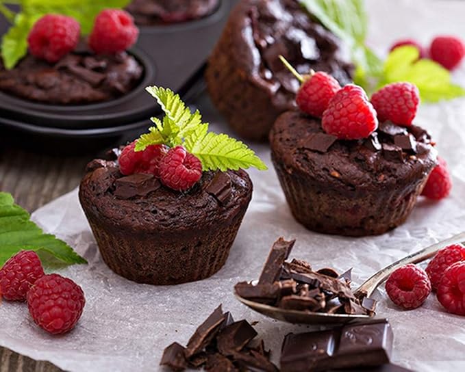 HYTK Muffin Pan 6 Cup Cupcake Baking Pan No Stick Carbon Steel Easy Clean