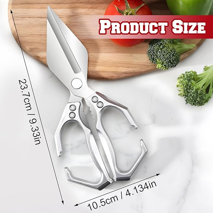 Multifunctional Heavy-Duty Kitchen Shears,oultry Scissors,Stainless Steel Heavy Duty Scissors,High-Carbon Steel Culinary Shears for Chicken,Meat, Seafood,Bone Cutting
