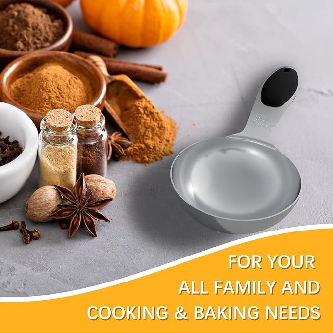 LEIFENY 1PCS 1 Tbsp(3tsp, 1/2oz, 15ml) Single Measuring Spoon with Black Silicone Grip, Stainless Steel Individual Measure Scoop Only