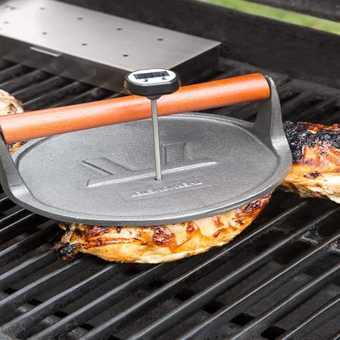 Outset Cast Iron, 8 x 8 x 3.25 inches, Round Grill Press