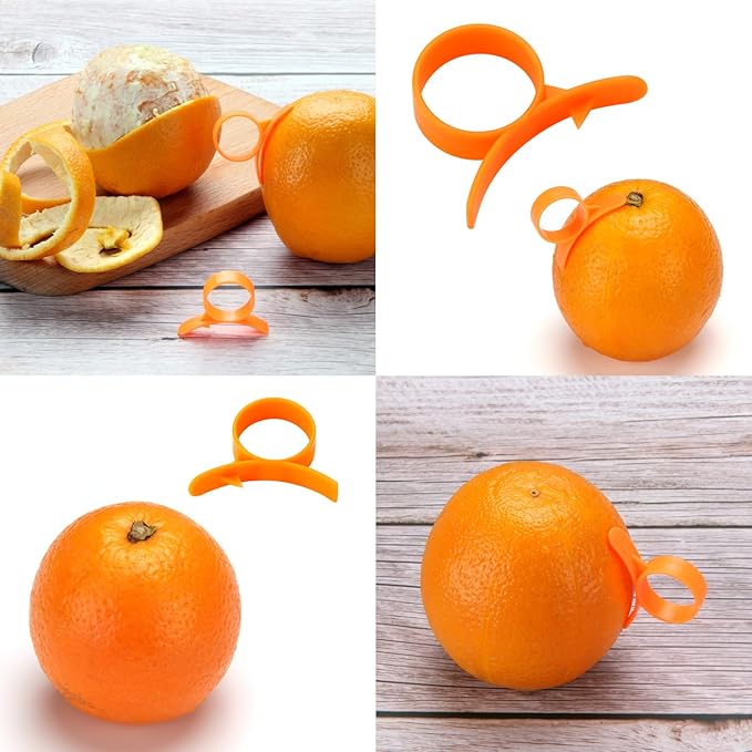 4.72 Inch 12 Super Sharp Stainless Steel Blades Apple Slicer, Corer and Divider, 1 Super Sharp Peeler, 2 Fruit Forks and 1 Orange Citrus Peeler Tool, Red