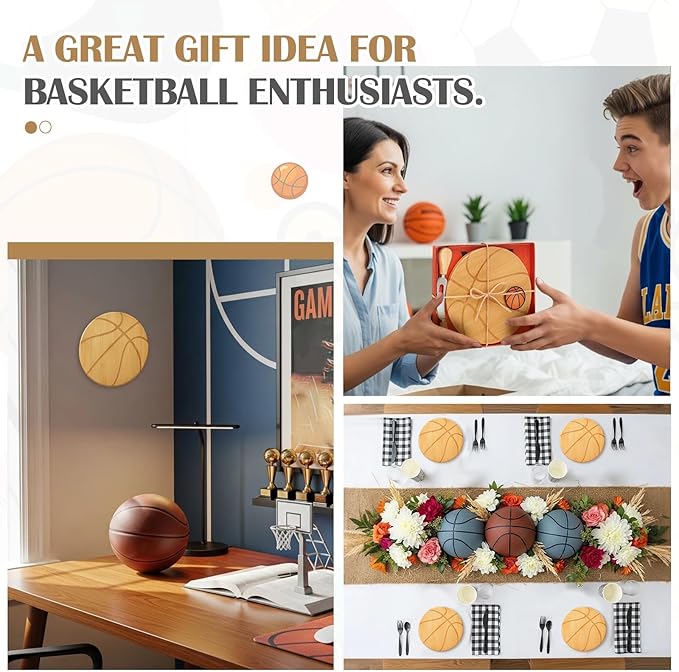 Ziliny Basketball Cheese Board Gift Set Party Favor Prizes Charcuterie Wood Board with Knives and Box Father Day Gift for Dad Grandpa Party Tournament Game(7.9"x 7.9", Bamboo Color)