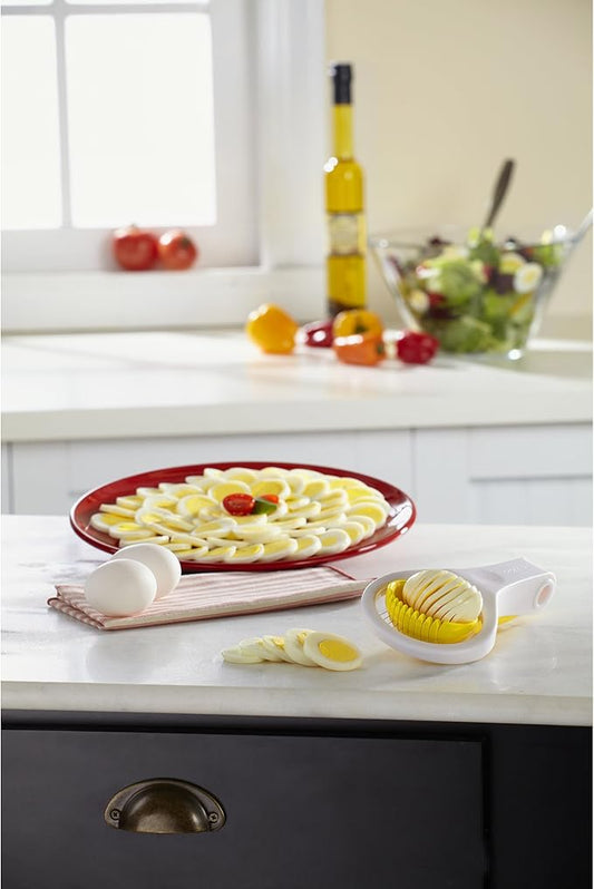 Casabella Hand Held Egg Slicer, Yellow and White