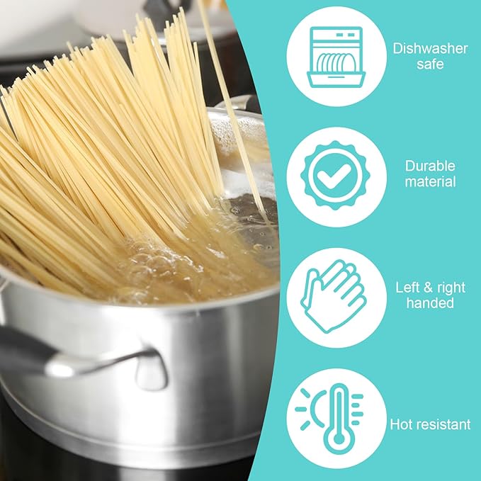 Pot Strainer with Handle, Stainless Steel Pasta and Vegetable Strainer Insert for Kitchen Pots Pans, Fits Most Sizes (13.39x4.33in)