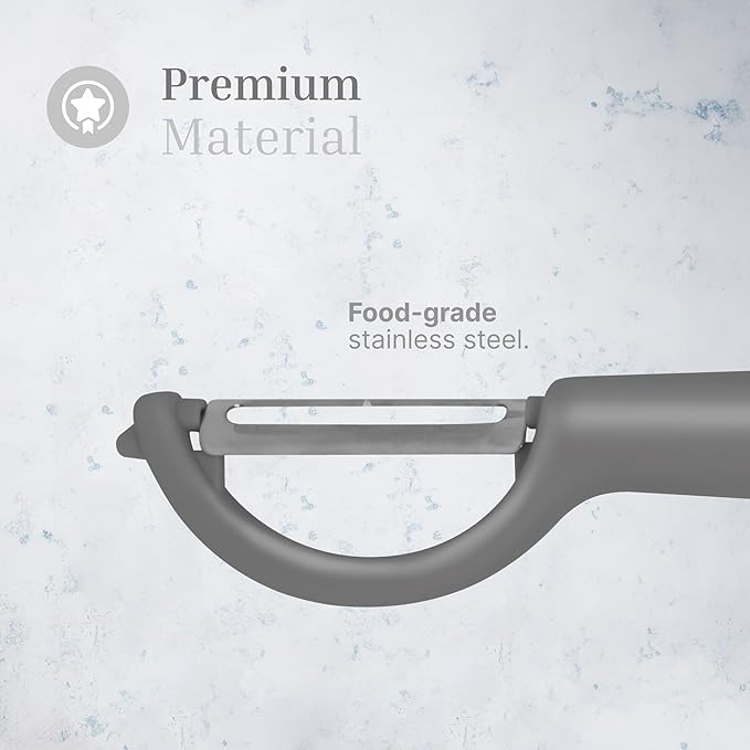 Swivel Vegetable Peeler with Built-in Eye Remover – Stainless Steel Blade with Comfortable Handle, Fruit and Vegetable Slicer, Potato and Carrot Cutter – Kitchen Tools & Accessories – Grey