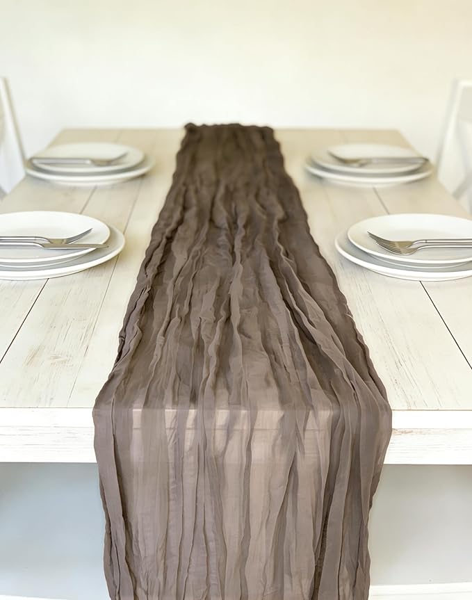 3 Pack Nude Cheesecloth Table Runner -17×120 Inch Gauze 10 FT Long Cheese Cloth Table Runners for Bridal Wedding Party Baby Shower Holiday Birthday Home Easter Decor (Nude, 3PC)