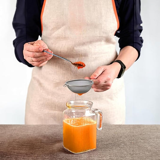 HIC Kitchen Fine Mesh Strainer With Helper Handle, 18/8 Stainless Steel, 3.75-Inch, For Sifting, Straining, And Draining Fruits, Vegetables, And Sauces