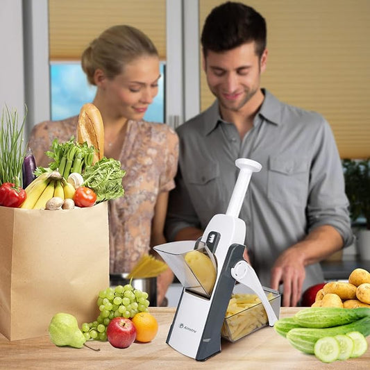 Vegetable Chopper Mandoline Slicer Adjustable Vegetable Cutter Safe Multi-purpose Food Vegetable Slicer for Kitchen (Gray)