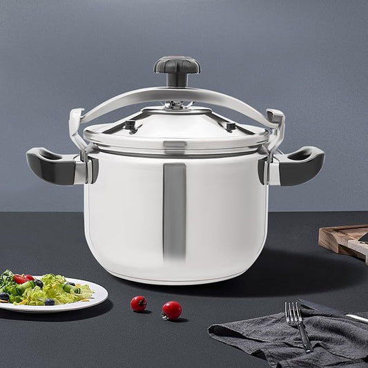 Stainless Steel Pressure Cooker Large Capacity Cooktop Pressure Pot with Multiple Protection Functions for Home Restaurants Canteens, Multiple Stove Compatible (23.25 Qt)