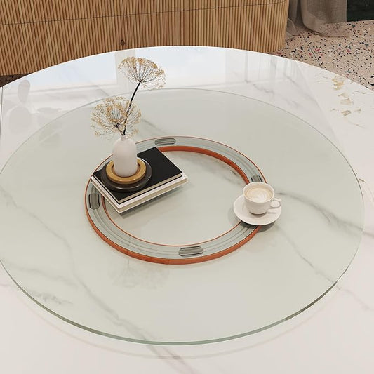 31.5" Lazy Susan for Table Top Tempered Glass Rotating Serving Tray for Dining Table, Kitchen Lazy Susan Organizer Spinning Rotating Food Server Party Centerpieces