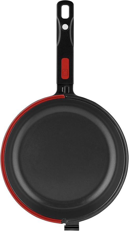 BRA COOKWARE Premiere Dual Skillet | 9.5 inches Double Frying Pan for Frittatas & Spanish Omelets | PFOA Free Triple Nonstick Coating | Full Induction Reversible Pan | Cast Aluminum Flip Skillet