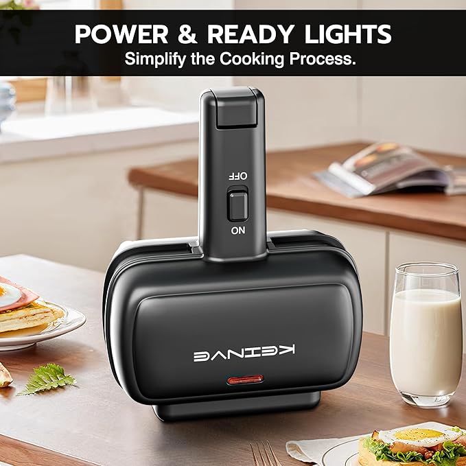 Electric Double-Sided Non-Stick Sandwich Maker, Mini Square Grill Pan for Toasted Sandwiches, Grilled Cheese, Pancakes, Omelets - Essential Kitchen Gadget for Home Cooking