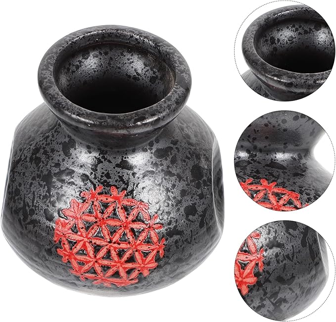 FAVOMOTO Ceramic Toothpick Holder Mini Porcelain Vase Retro Style Decorative Flower Arrangement for Kitchen Dining Table Party Home Office