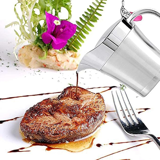Double Insulated Gravy Boat – Stainless Steel Sauce Jug with Hinged Lid