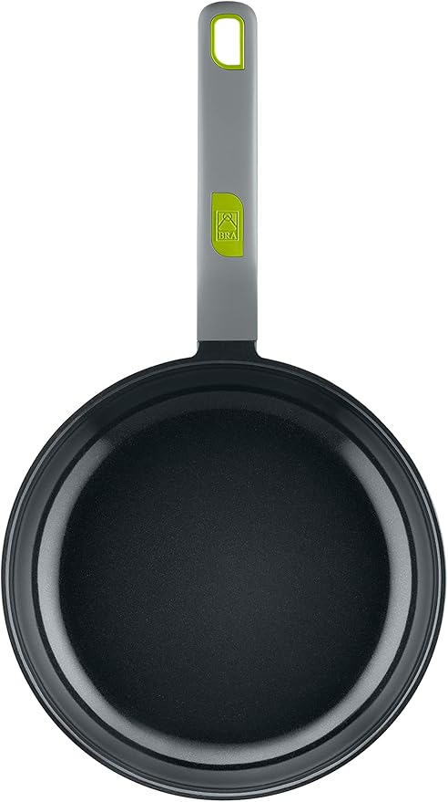 BRA COOKWARE Life Ceramic Nonstick Frying Pan | 8 Inch Recycled Cast Aluminum Skillet | Ceramic Non-Stick Fry Pan | PFOA Free Searing Skillet | All Cooktops (incl. Induction) | Soft-Touch Handle