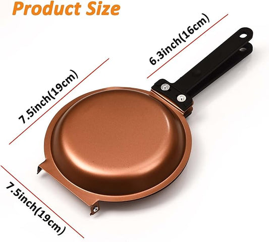Double Sided Pan, Non-Stick Coating Flip Frying Pan for Home Kitchen, Hotel and Restaurant, Pancake Maker,Omelette Maker, Featuring Gas Or Electric Stove Cooking
