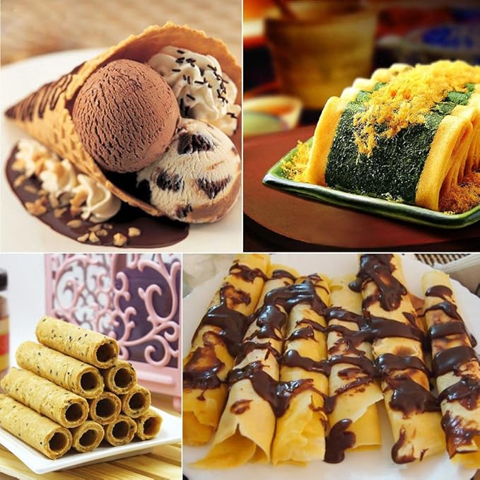 Waffle Maker Baking Pan Aluminum Alloy Gas Non-Stick Cake Griddle Egg Roll for Kitchen Cake Baking Tool
