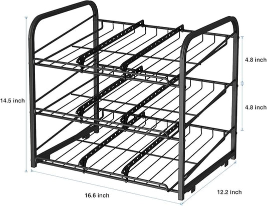 AIYAKA Can Rack Organizer, 3 Tier Stackable Can Storage Dispenser,for Food Storage, Kitchen or Pantry, Storage for 36 Cans, Black