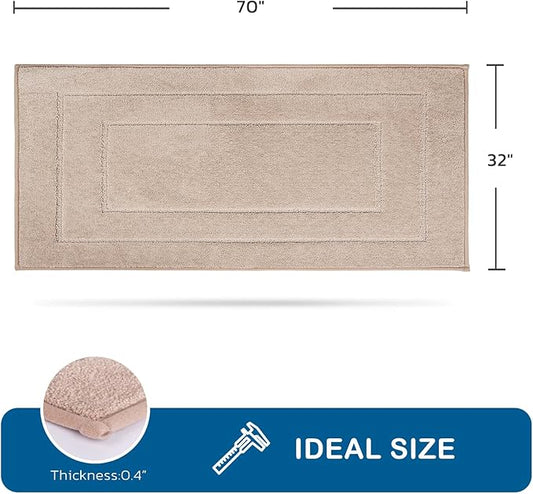 PURRUGS Machine Washable Kitchen Runner Rug 32" x 70", Non-Slip/Skid Hallway Runner Rug, Super Absorbent Soft Area Rug for Kitchen, Hallway & Laundry, Rolled Packaging, Beige