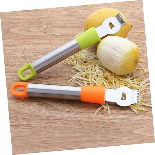Cabilock Stainless Steel Lemon Zester and Peeler with Razor Teeth for Citrus and Chocolate Slicing Comfortable Grip for Cooking and Decoration Random Color Random Color