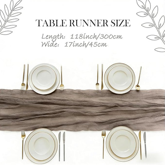 3 Pack Nude Cheesecloth Table Runner -17×120 Inch Gauze 10 FT Long Cheese Cloth Table Runners for Bridal Wedding Party Baby Shower Holiday Birthday Home Easter Decor (Nude, 3PC)
