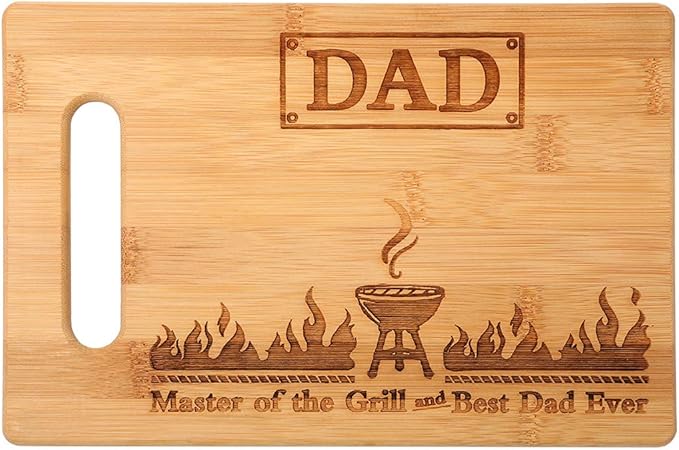 Master Of The Grill And Best Dad Ever Cutting Board Gifts Bamboo Cutting Boards For Kitchen Housewarming Gift Present For Fathers Day 11x7inches