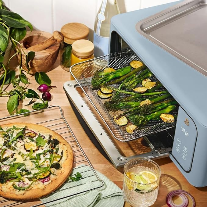 Beautiful by Drew Infrared Air Fry Toaster Oven 1800W with 9-Slice Capacity and Multi-Function Cooking (CORNFLOWER BLUE)