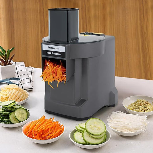 3-in-1 Commercial Electric Vegetable Processor, Electric Vegetable Slicer Shredder Dicer and Chopper, 110W Food Processor Machine with 3 Blades for Slicing Shredding Dicing, Slitting Home Use