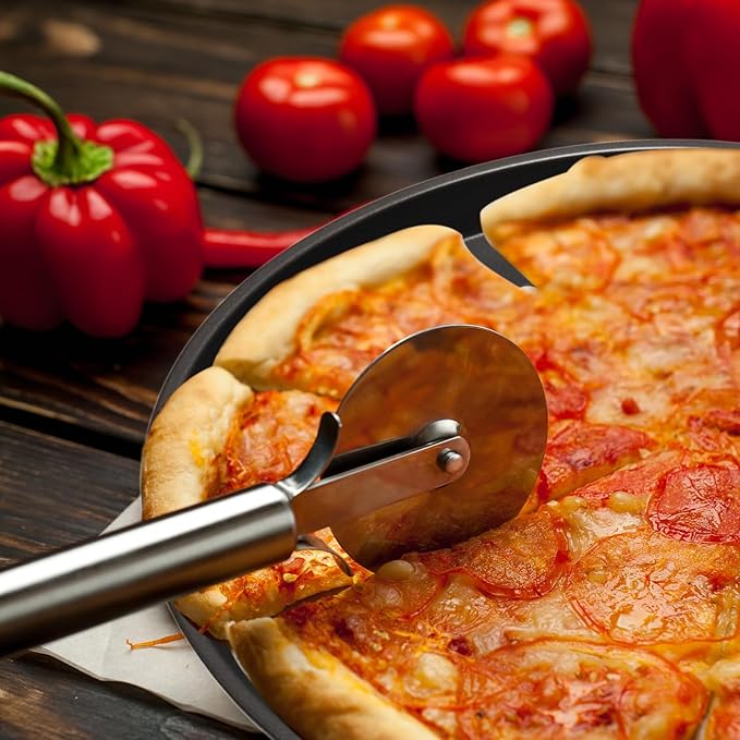 WINDAWNKE 12 Inch Round Pizza Pan with Holes, Carbon Steel Pizza Pans for Frozen & Homemade Pizza, Nonstick Pizza Tray for Oven