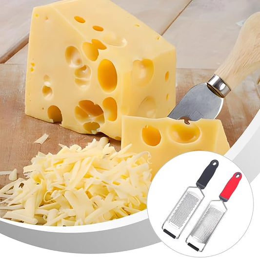 2 Pcs Stainless Steel Graters, 12.2-Inch Zester with Non-Slip Handle for Cheese, Citrus, Garlic, Ginger, Chocolate