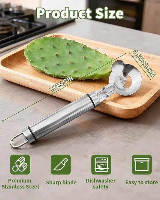 Cactus Peeler Tool, Cactus Peeler Spoon, Long Handle Knife with Hole, Kitchen Gadget Accessories