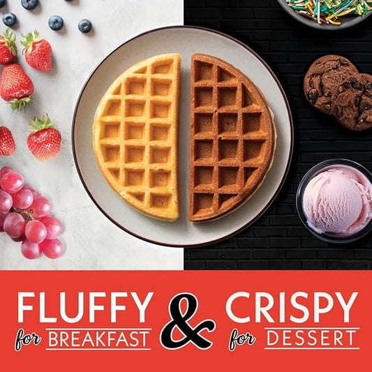 Gourmia Belgian Waffle Maker, Nonstick, Adjustable Browning Control, Cool Touch Handle, Indicator Lights, Quick Heat & Upright Storage, Compact, 1100W, Stainless Steel