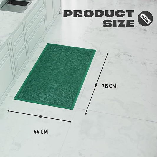 Kitchen Rug, Rubber Non Slip Kitchen Rugs Washable, Absorbent Runner Mat for Floor, Machine Washable Standing Mats for in Front of Sink, Laundry, Entryway, Hallway (Dark Green, 30" × 17.3")