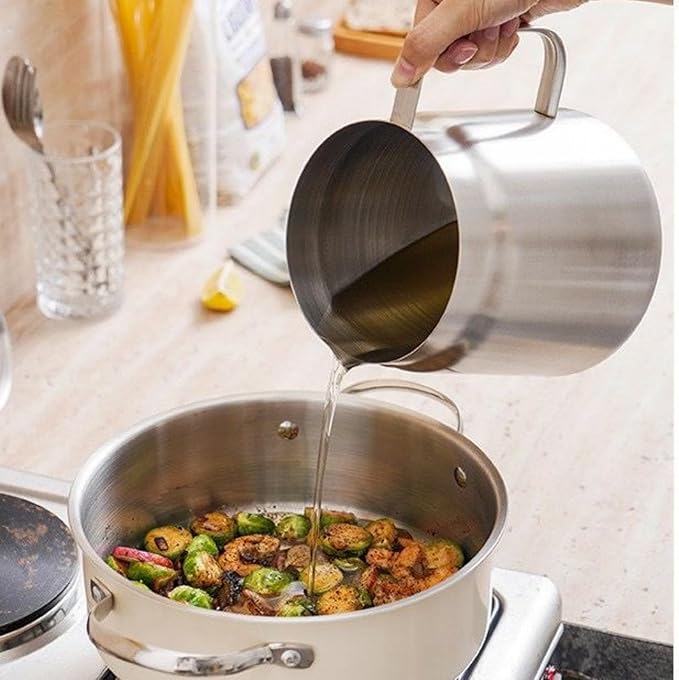 Stainless Steel Bacon Grease Container With Strainer, 2L/68oz Oil Container With Dust-proof Lid For Kitchen Storing Frying Cooking Grease