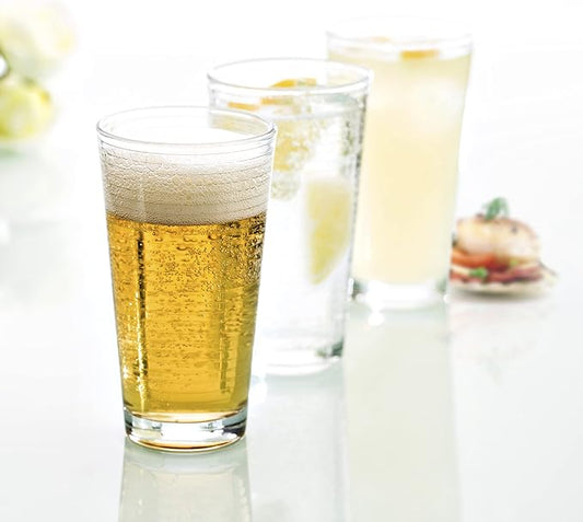 Fortessa Basics Arcade Beverage Everyday Glass, 14.25 Ounce, Set of 12