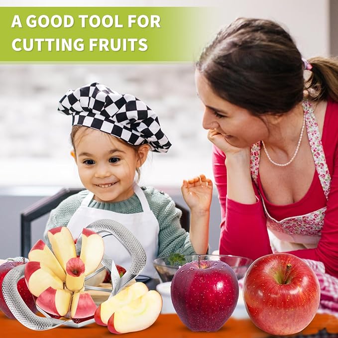 LIIGEMI Stainless Steel Apple Slicer,8 Blade Apple Corer and Cutter for Various fruits, Sharp and Sturdy, Anti-slip Handle,Gifts for Mom, Easy to Use.