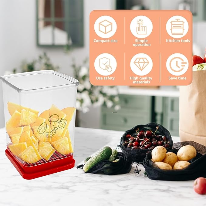 Stainless Steel Fruit & Vegetable Cutter with Push Plate - Banana, Strawberry & Egg Slicer