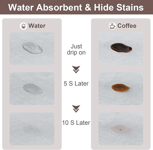 Absorbent Coffee Mat, Fashion Dish Drying Mat for Kitchen Counter Coffee Bar Accessories Espresso Machine Dish Rack 12" x 20" Light Grey