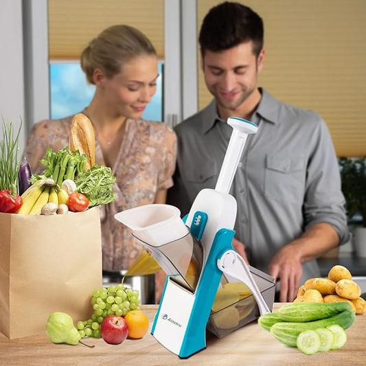 Vegetable Chopper Mandoline Slicer Adjustable Vegetable Cutter Safe Multi-purpose Food Vegetable Slicer for Kitchen (Blue), 12.7*5.3*5 inch