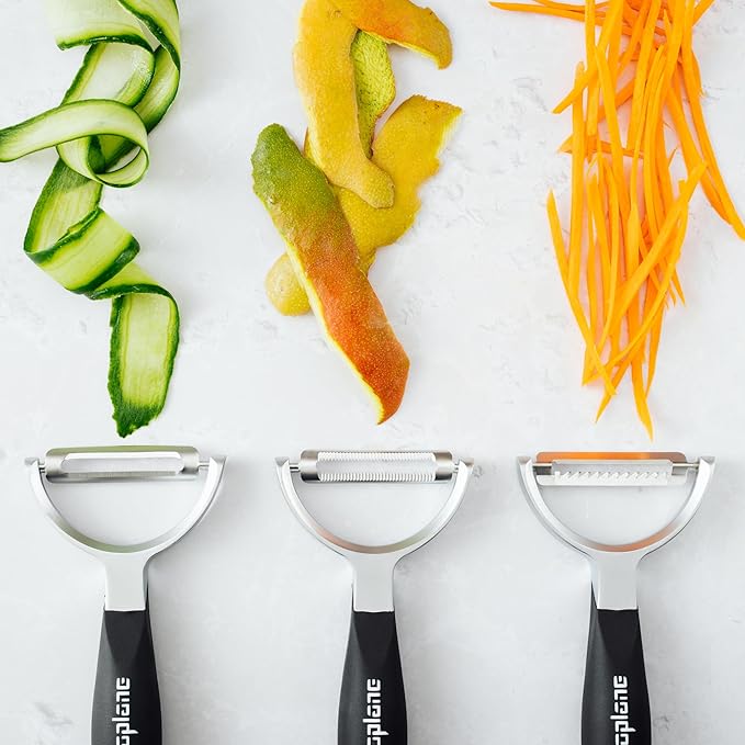 Professional Y Serrated Blade Stainless Steel Peeler - Ultra-Sharp Comfort Handle Dishwasher Safe Peeler