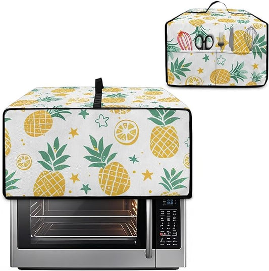Doojoayie Pineapple Appliance Covers 4 Slice Toaster Cover Universal Fit Kitchen Appliance Dust Protector Compatible with Toaster Oven/Bread Machine/Air Fryer