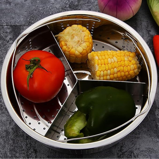 Steamer Basket for Instant Pot Pressure Cookers Pots Accessories Steamer Basket with Egg Steamer Rack Steamer Divider (Steamer Basket+Divider)